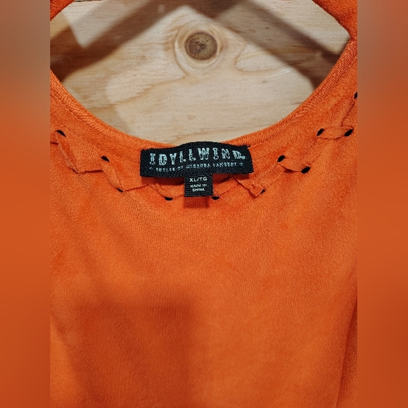 ✨Maranda Lambert Idyllwind Country Mannor Faux Suede Fringe Mini Dress Rust ✨ - Picture 6 of 8